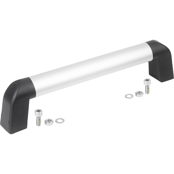 Kipp Tubular Handle Bighand, A=400, L=433, 4 Aluminum Natural Anodized, Comp: Plastic Comp:Black Ral7021,  - K1445.400031