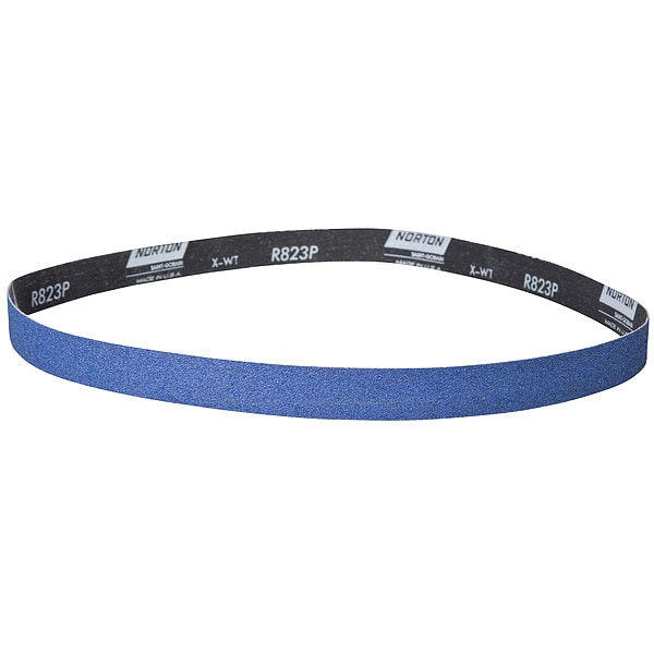 Norton Abrasives Sanding Belt, Recubierto, Alúmina de Zirconia, 150 Granos, Fino, BlueFire R823P, Azul - 78072728588