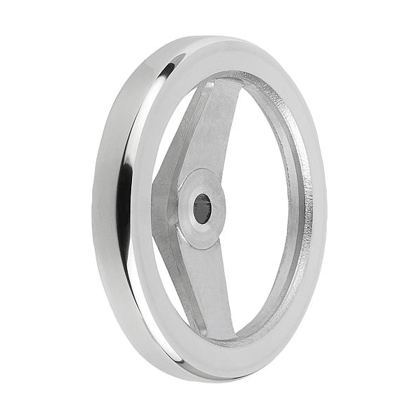 Kipp 2-Spoke Handwheel, Aluminum, Diameter D1= 125, Bore Dia. D2= 0.375", Without Grip - K0162.0125XCO