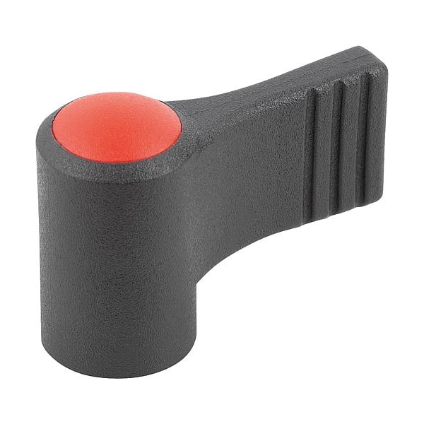 Kipp Wing Grip, One-Sided, Size: 1 D=M05, A=27, 5, H=24, Form: K, Body Black, Cap Red, Stainless Steel - K0608.01056