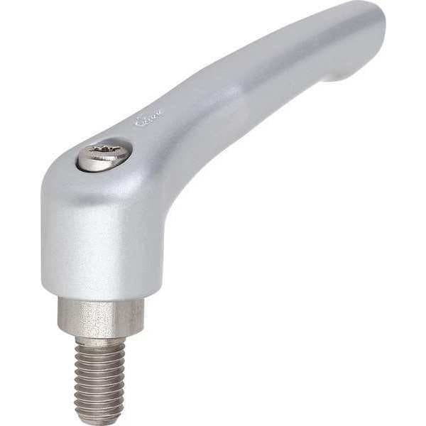 Kipp Adjustable Handle, Size: 3 M10X30, Zinc Silver Metallic, Comp: Stainless Steel - K0123.3103X30