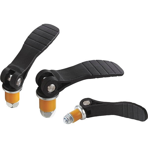 Kipp Cam Lever, Elastomer Expansion, Sz. 2, Dia. 16 mm, Handle 99, 9 mm, Polyamide Black, Stainless Steel - K0118.221116X20