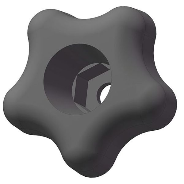 Innovative Components Snap Lock Star Knob, 1/4" Thread Size, 1-3/8" Dia., Plastic - GNH1-HEX5S2----