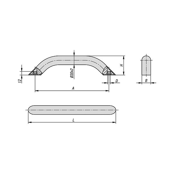 Kipp Tubular handles compact - K0795.500083