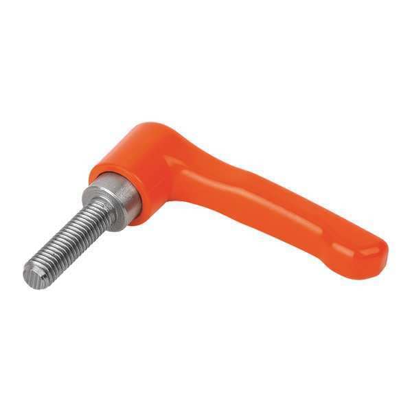 Kipp Adjustable Handle, Low Profile, Size: 2, 5/16-18X15 Zinc, Orange RAL 2004, Comp: Stainless Steel - K0738.2A32X15