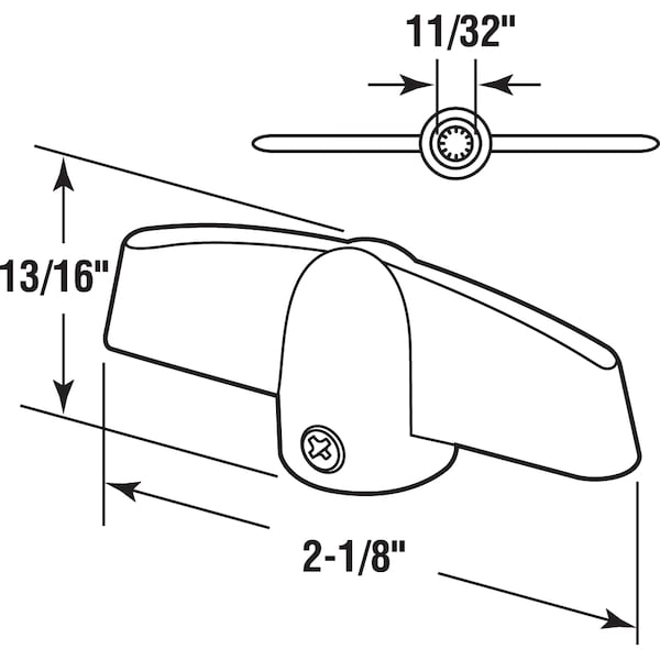 Prime-Line Casement Operator Tee Handle, White, 11/32 in. Bore, Fits Truth 4 Pack - H 4279