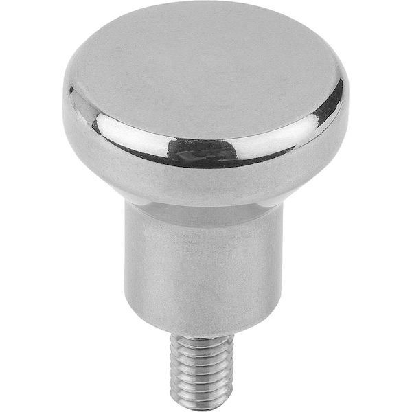 Kipp Mushroom Knob Hygienic Usit® D=M05X10 D1=21 Stainless Steel 1.4404, Polished, High Collar - K1309.2105X10