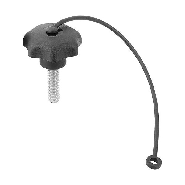 Kipp Star Grips with safety lanyard, ext. thread, style LS, inch - K0155.7A3X20