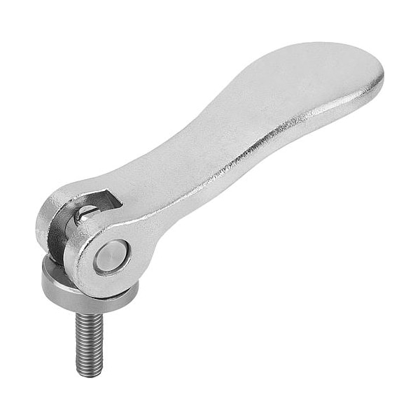 Kipp Cam levers, stainless, with external thread; thrust washer stainless - K0645.9541003X30