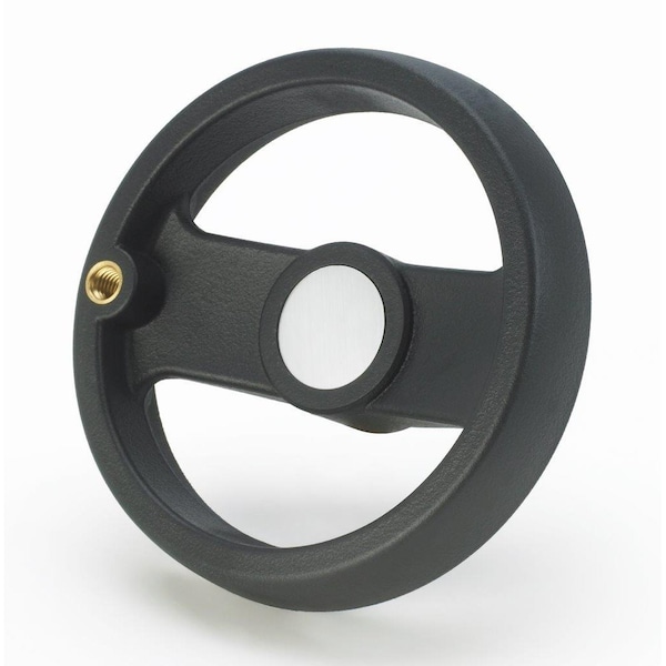Morton 4.92" Diameter, Two Spoke Plastic Handwheel with Revolving Handle - PHW-82H