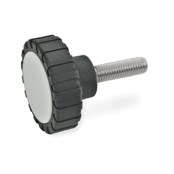 J.W. Winco GN7336-34-M6-20-NI Knurled Knob Plastic - 7336-34-M6-20-NI