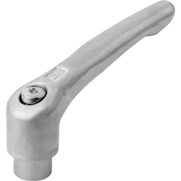 Kipp Adjustable Handle Size:4 M12 Stainless Steel, Blasted, Comp:Stainless Steel - K0124.412153