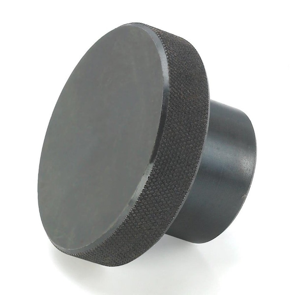 Morton Steel Knurled Knob with 5/16"-18 Tapped Hole, 1-1/2" Diameter, Black Oxide Finish - KK-34