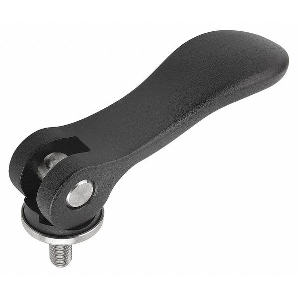Kipp Cam Lever Size: 0 8-32X30, A=52, 3, B=18, Aluminum Black Powder-Coated, Comp: Steel - K2120.05011AEX30