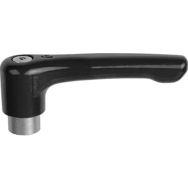 Kipp Adjustable Handle, Low Profile, Size: 3, 5/16-18 Zinc, Black Satin, Comp: Stainless Steel - K0738.3A31