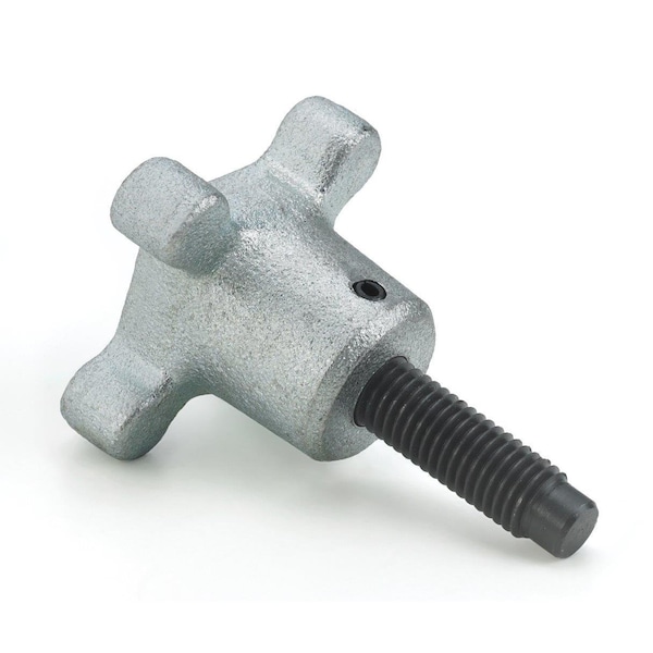 Morton Metric Hand Knob Screw, Zn Pltd Cast Iron Fluted Knob, 38mm Head Dia, 22mm Head Ht, Black Oxide Heat - HKS-93