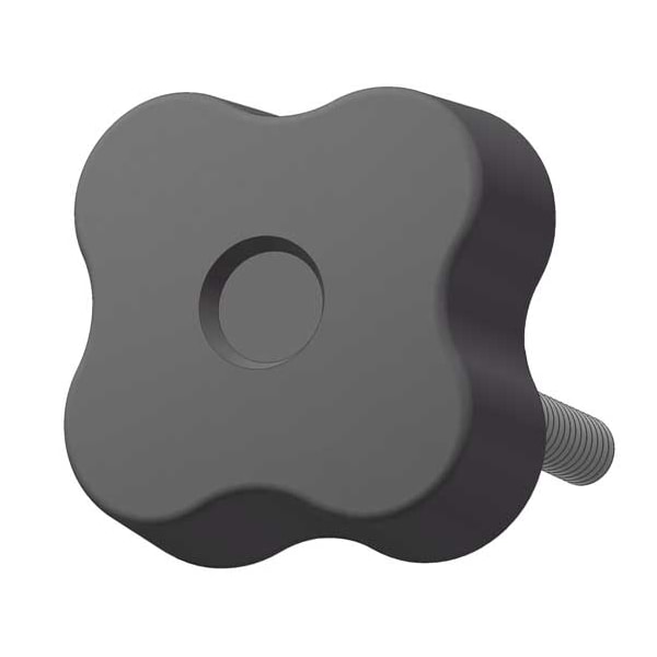 Innovative Components Soft Touch Four Lobe Knob with Screw, 3/8-16 Thread Size, 1"L, Steel - GN6C12504S5-S21