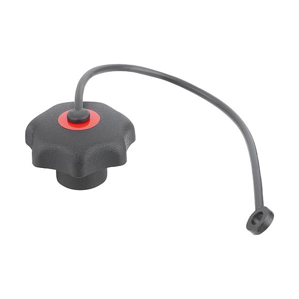 Kipp Star Grips with safety lanyard similar to DIN 6336, stainless, metric - K0154.6066