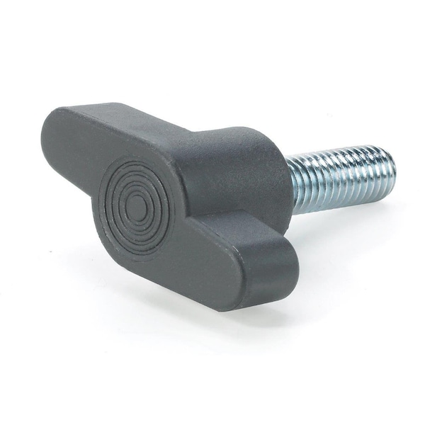 Morton Black Thermoplastic T-Knob with Stud, M6 X 1.0 Thread, 30 mm Thread Length, 45 mm Head - 374506030