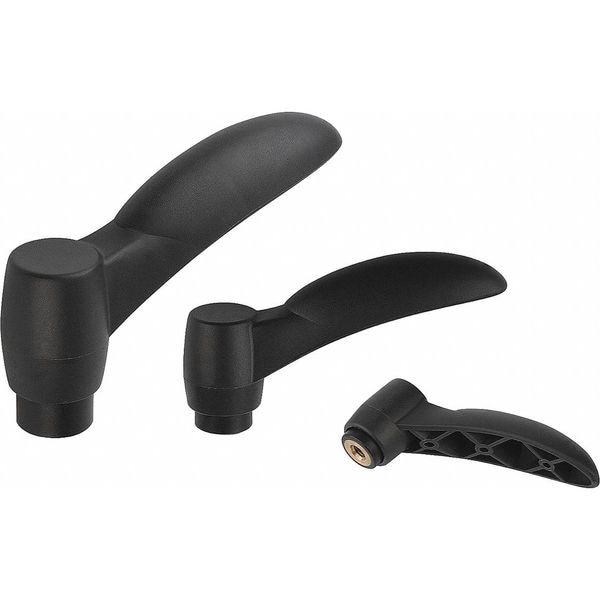 Kipp Adjustable Handle Eco Size: 1 M05, Plastic Black RAL 7021, Comp: Brass - K0252.1051
