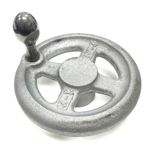 Morton Spoked Aluminum Hand Wheel, Standard/Straight Type with Handle, 12in Diameter, 3in Solid Hub - HW-12A W/H50