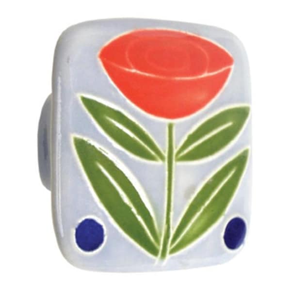 Acorn Mfg Acorn PS6YP Lg Sq Lt Blue with Flower and 2 Berries - PS6YP