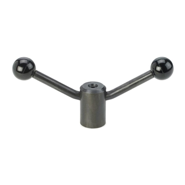 Morton Double Offset Steel Clamping Handle, 3/8in-16 Thread Size, 4-3/4in Handle Length, 1/2in Depth - CH-1437