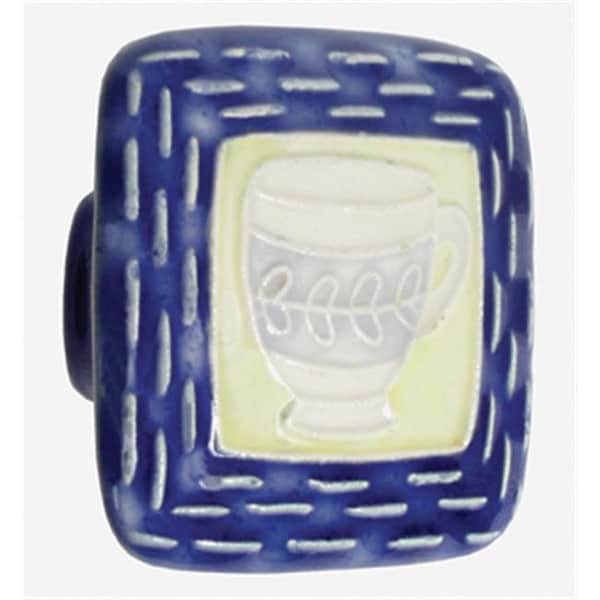 Acorn Mfg Acorn PS7YP Lg Sq Blue and Yellow with Teacup - PS7YP