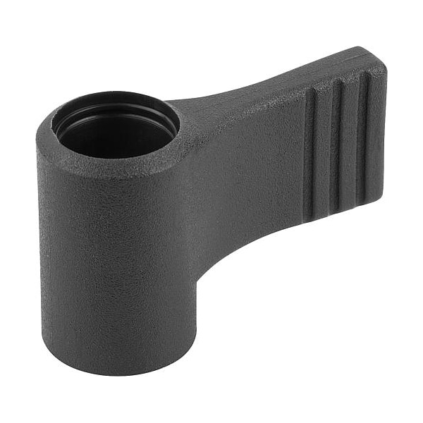 Kipp Wing Grip, One-Sided, Size: 1 D=M05, A=27, 5, H=22, 1, Form: D, Body Black, No Cap, Comp: Steel - K0608.1105