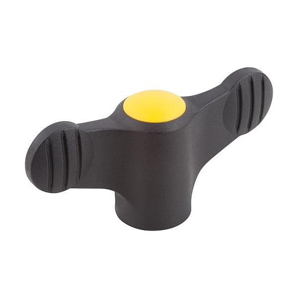 Kipp Wing Grip D=10-32 A=50, H=24, Form: K, Plastic Black, Comp: Stainless Steel 1.4305 - K0274.01A17