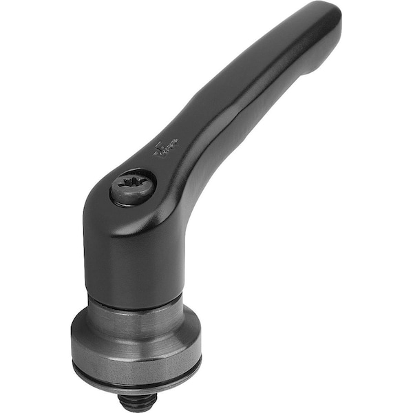 Kipp Adjustable Handle W Clamp Force Intensif Size:2 M08X30, Zinc Black Satin, Comp:Steel Black Oxidized - K1599.2081X30