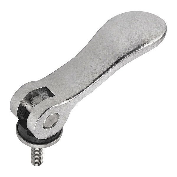 Kipp Cam Lever, Steel, Size:1, 1/4-20X20, A=70, 4, B=21, 5, Trivalent Blue Passivated, Comp: Steel - K0788.15022A2X20