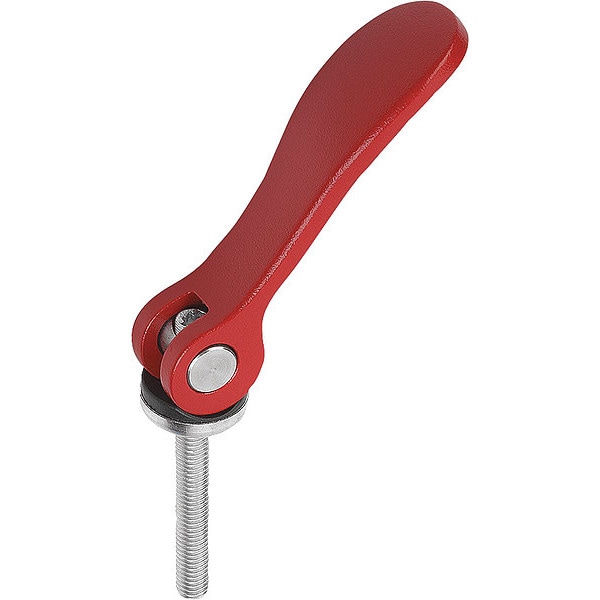 Kipp Cam Lever Size: 2 5/16-18X40, A=96, B=33, 3, Aluminum Red RAL 3003 Powder-Coated, Comp: Steel - K0005.25014A3X40