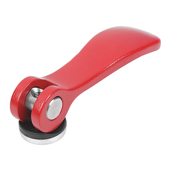 Kipp Cam Lever Size: 9 D=M04, A=36, 2, B=14, 4, Aluminum Red RAL 3003 Powder-Coated, Comp: Steel - K0005.9501404