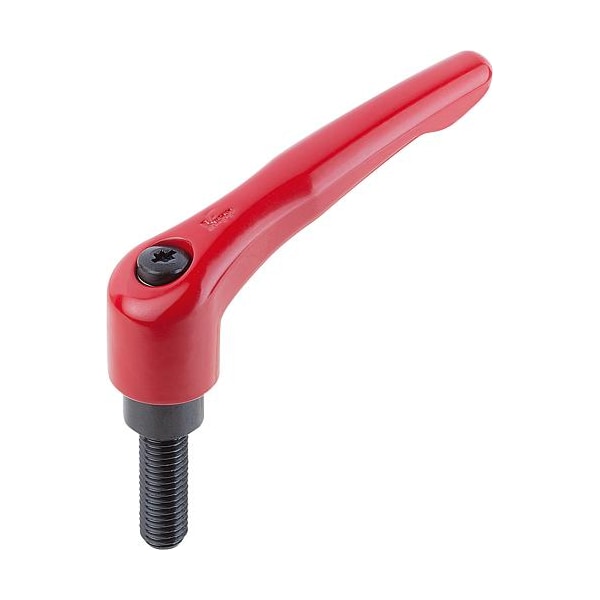 Kipp Adjustable Handle, Modern Design, Sz. 3, 3/8-16X25, Die Cast Zinc Red RAL 3003, Comp: Steel - K0122.3A427X25