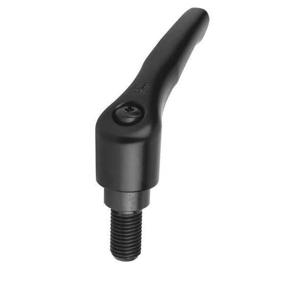 Kipp Adjustable Handle, Modern Design, Sz. 1, M05X20, Die Cast Zinc Black Satin, Comp: Steel - K0122.1051X20
