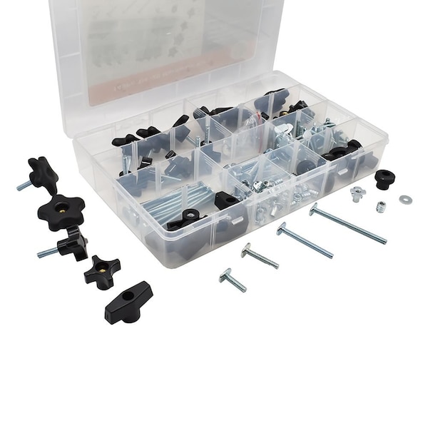 Big Horn 149 Piece Universal T-Track & Jig Hardware Kit-5/16 Inch - 18 TPI - 12621