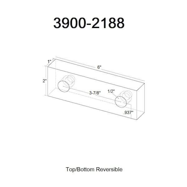 Hhip 6(L) X 2(H) X 1(W) Reversible Aluminum Vise Jaws - 3900-2188