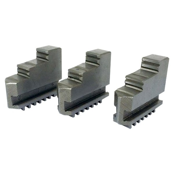 Hhip 3 Piece Steel External Hard Jaw Set For 3" 3-Jaw K11 80 Lathe Chuck - 3900-4730