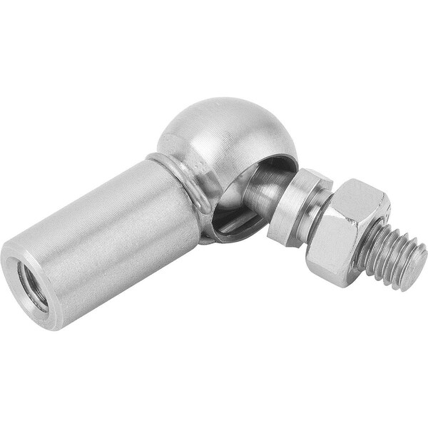 Kipp Angle Joint DIN71802 Right-Hand Thread, M12, Form:Cs W Retaining Clip, Stainless Steel 1.4305 Bright - K0734.16122