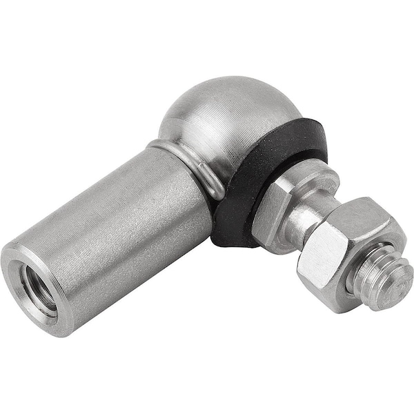 Kipp Angle Joint DIN71802 Right-Hand Thread, M12, Form:Cs W Retaining Clip, Stainless 1.4305 Bright,  - K0734.116122