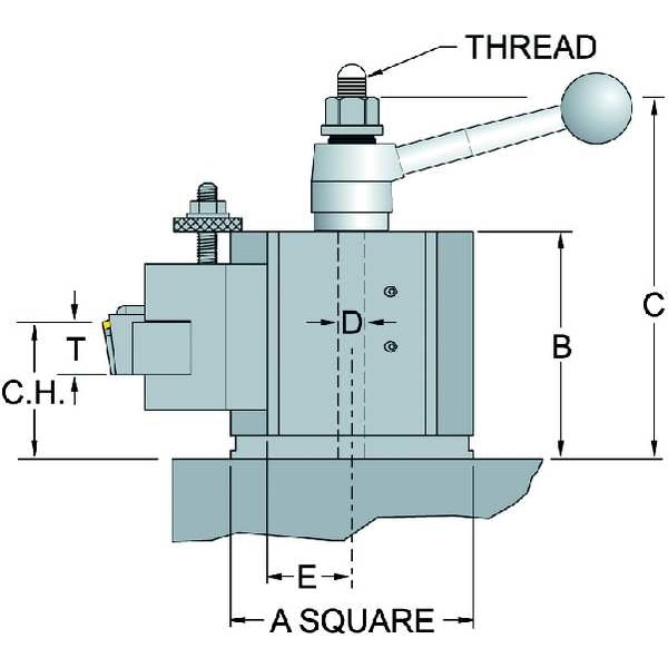 Dorian Tool Post, QUADRA, QITP50N, 17-32 In Swing - QITP50N