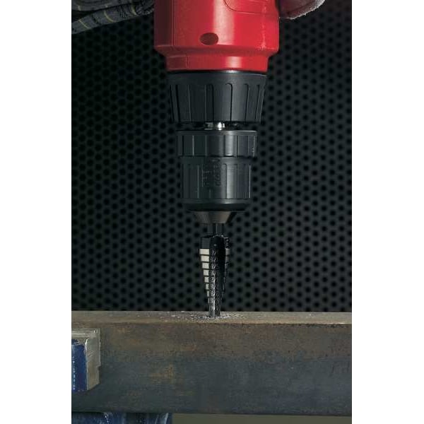 Irwin Step Drill Bit, 13 Hole Sizes, 1/8 in to 1/2 in, 1/32 in Step Increments, Black Oxide Finish - UNIBIT 1