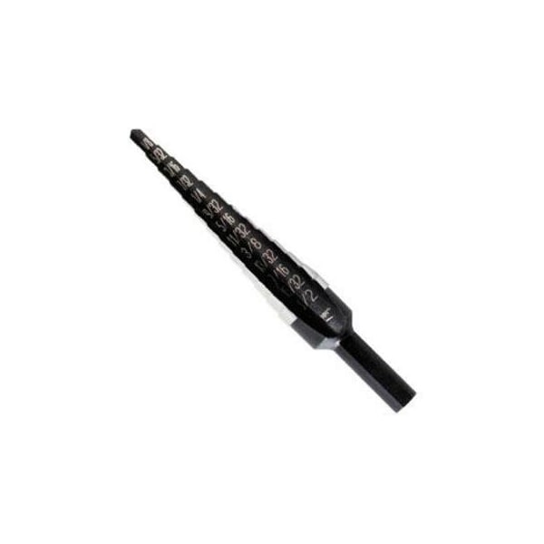 Irwin Step Drill Bit, 13 Hole Sizes, 1/8 in to 1/2 in, 1/32 in Step Increments, Black Oxide Finish - UNIBIT 1