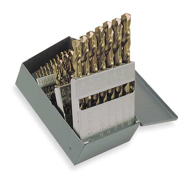 Chicago-Latrobe 29PC 135 Degree Heavy-Duty Cobalt Jobber Lngth Drill Set Chicago-Latrobe 550 Straw HSS-CO 8% 1/16-1/2x1/64 - 57850