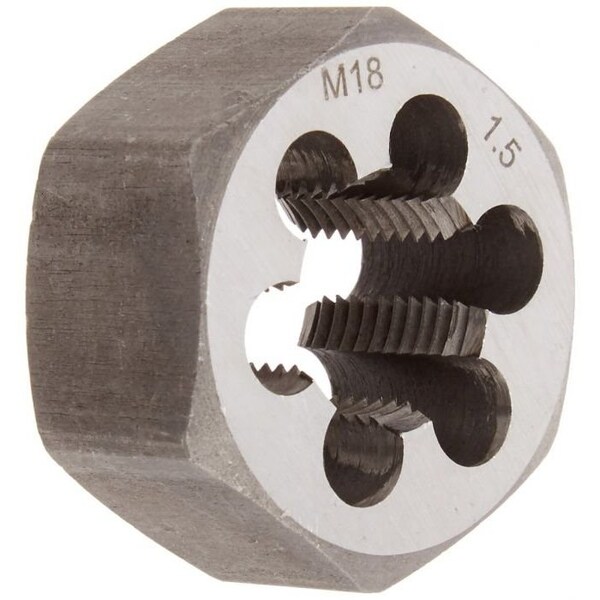 Gyros Carbon Steel Hex Rethreading Die, 18mm x 1.50-Inch, 1 Piece - 92-91815