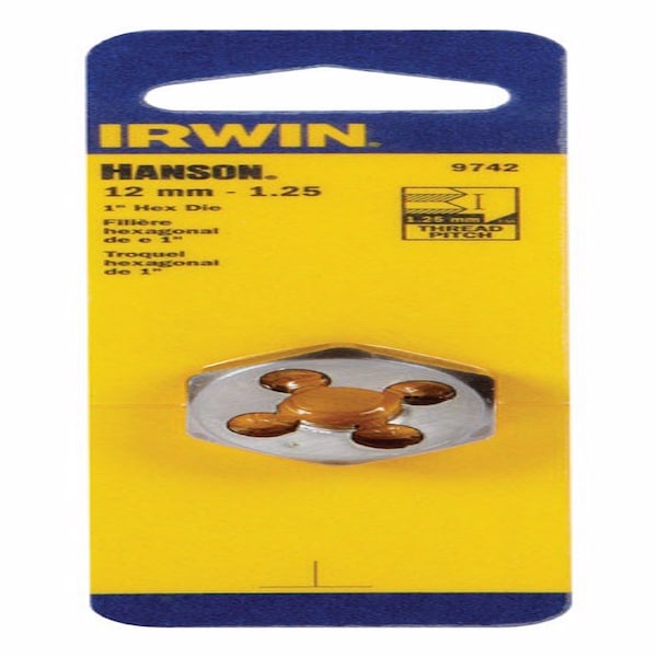 Irwin Irwin Hanson High Carbon Steel Metric Hexagon Die 12 - 1.25 mm 1 pc - 9742