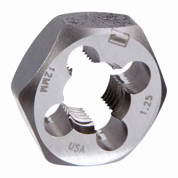 Irwin Irwin Hanson High Carbon Steel Metric Hexagon Die 12 - 1.25 mm 1 pc - 9742
