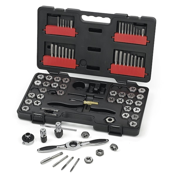 Gearwrench 75-Piece Fract. SAE/Metric Ratcheting Tap and Die Set - KDS3887