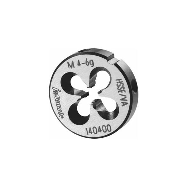 Garant M4X0.7 HSS-E Round Die, for High Tensile Steels, Closed/Pre-Slit Form - 140400 M4